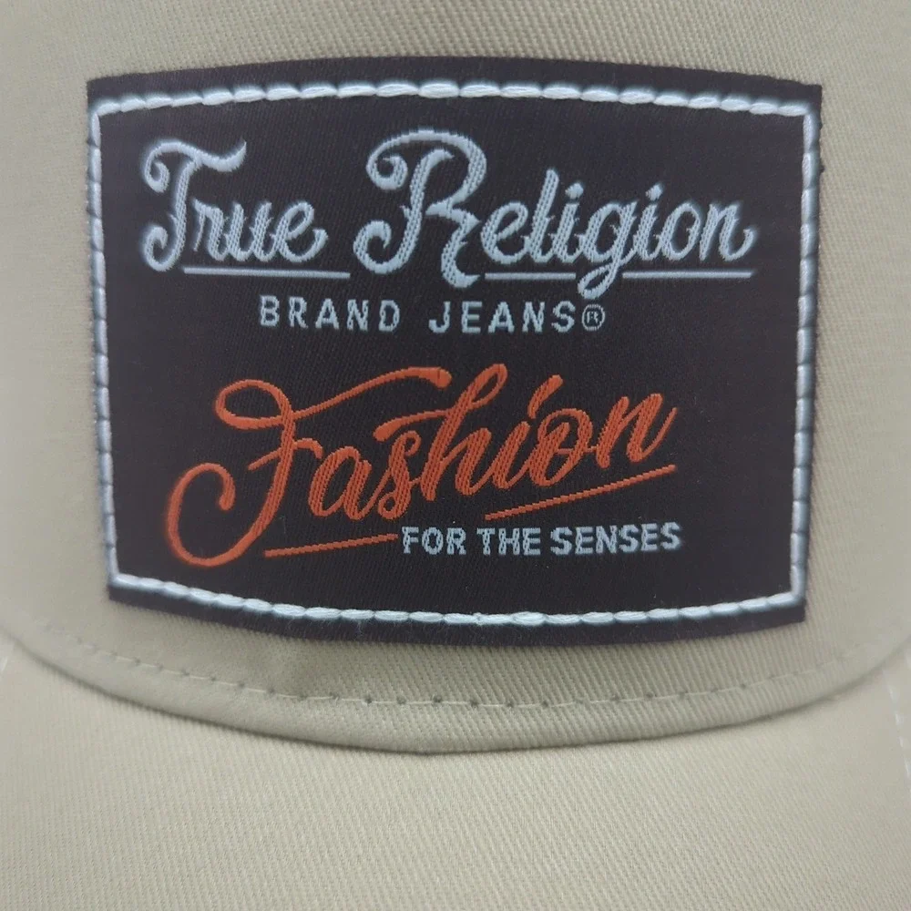 True Religion True Patch Trucker Hat Travertine Tan Brown Snapback TR4232 NEW